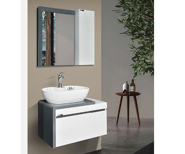 روشویی کابینتی لاون مدل ونوس سفید طوسی - ارزان